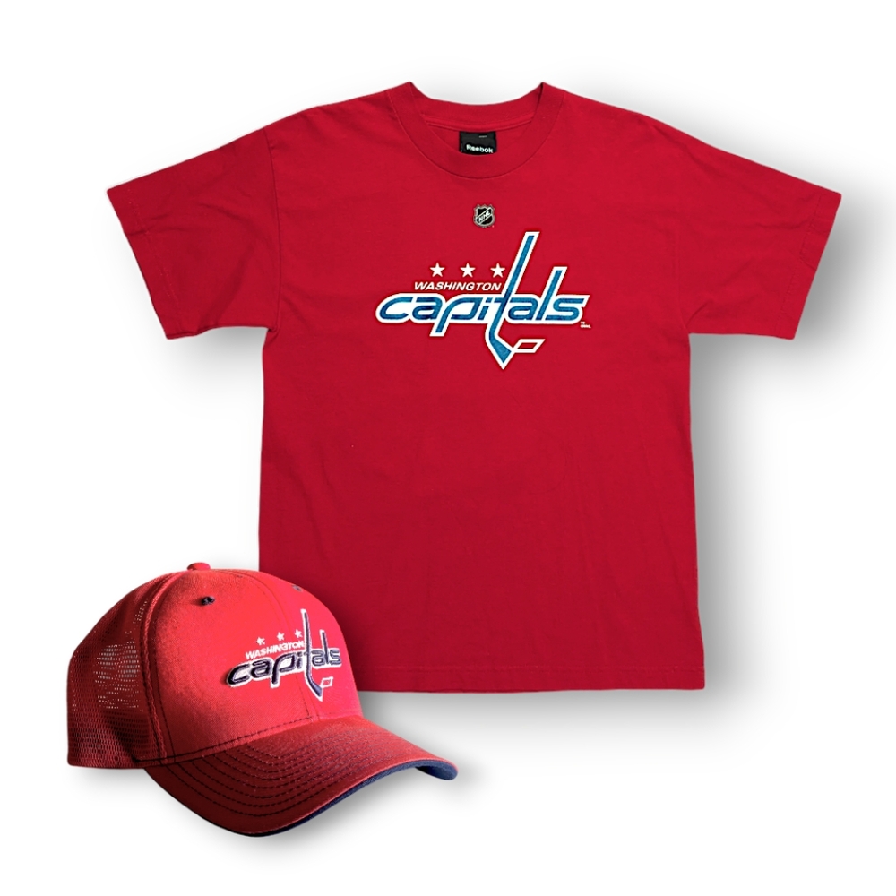 #3 - Washington Capitals Merchandise Authentic Reebok Shirt #8 & NHL Cap